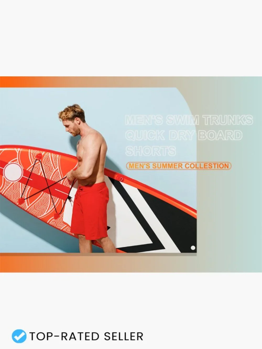 Men's Swim Trunks Quick Dry Board Shorts 5 Pockets Surf Trunks No Mesh